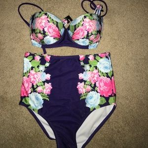 floral high wasted bikini